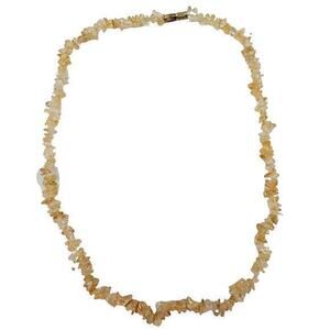 Vintage Chip Natural Stone Barrel Clasp 18 inch‎ Necklace